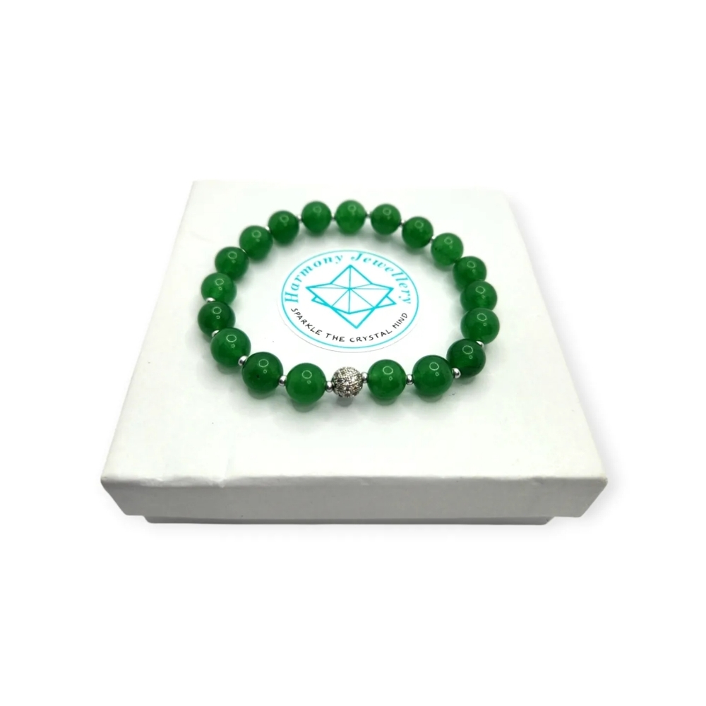 Jade Zirconia charm bracelet 8 mm